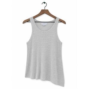 Witchery Ribbed Linen Blend Tank Top Beige Size Medium